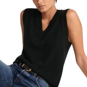MADEWELL Black Stratford Cashmere V-Neck Sweater Vest Women's XXS NWT